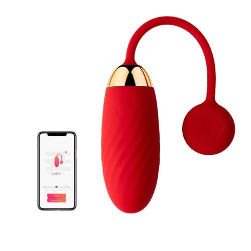 Svakom Ella APP Controlled Silicone Vibrating Egg Red